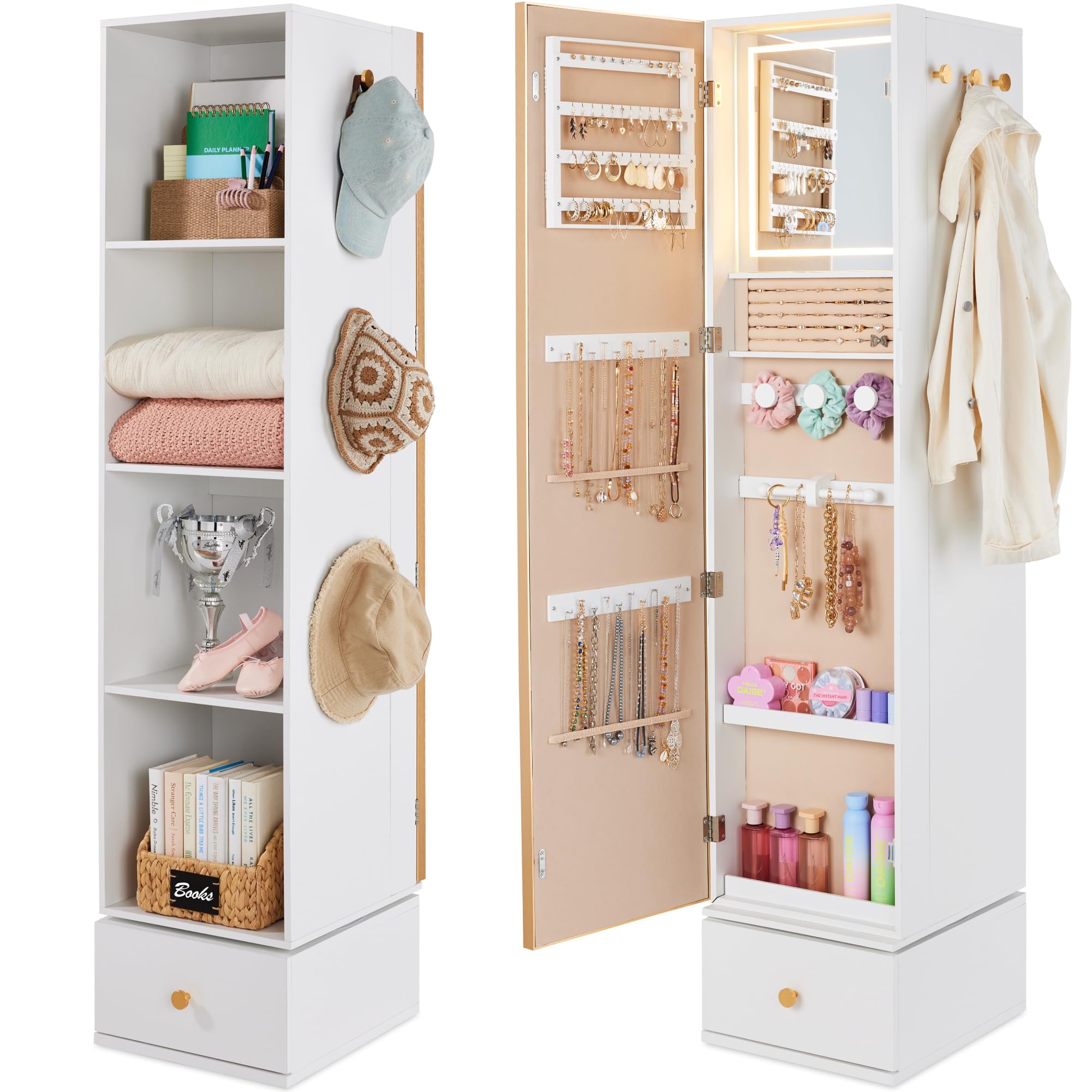 Rotating Mirror w/Storage Cabi - огляд і ціна Full Length Mirror Jewelry Armoire