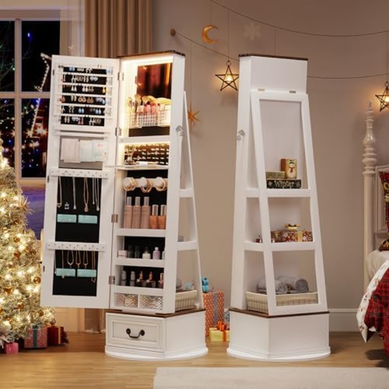 360°Swivel Jewelry Armoire Cab - огляд і ціна Full Length Mirror Jewelry Armoire