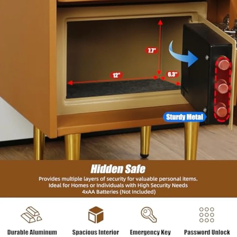 Smart Nightstand With Hidden S - огляд і ціна Solid Wood Nightstand 2 Drawers
