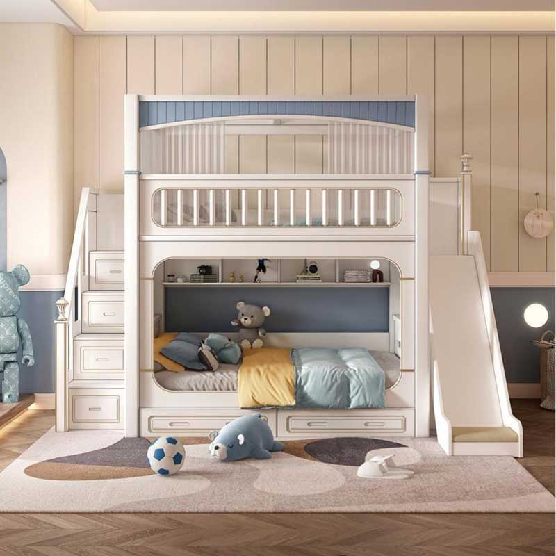 &Modern House White Boys Girl  - огляд і ціна Bunk Bed With Stairs And Slide
