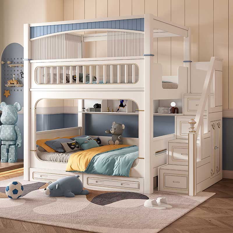&Modern House White Boys Girl  - огляд і ціна Bunk Bed With Stairs And Slide
