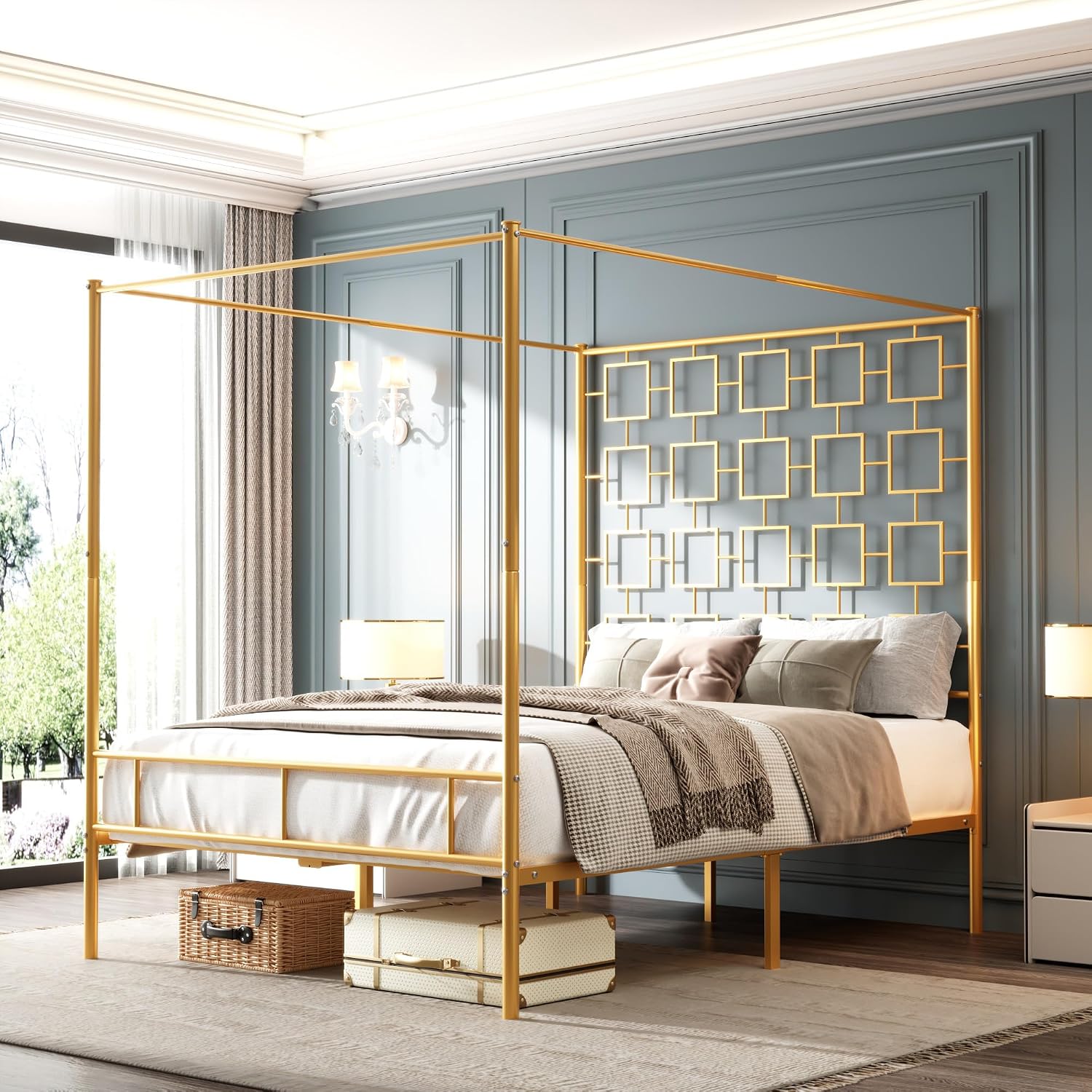 Queen Canopy Bed Frame Metal F - огляд і ціна Canopy Bed Frame Metal Queen