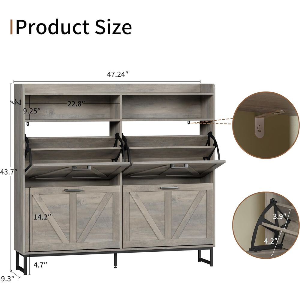 Shoe Storage Cabinet with 4 li - огляд і ціна Shoe Rack Cabinet Narrow Entryway