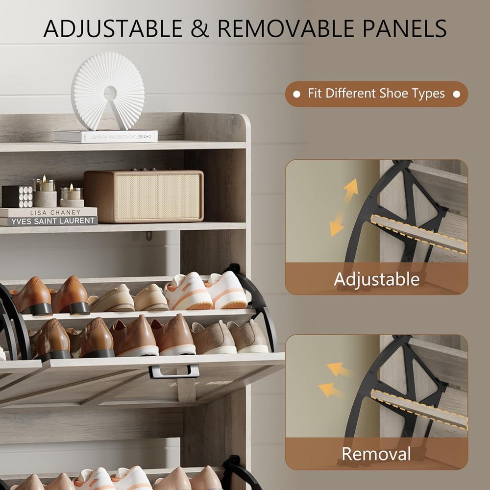 Shoe Storage Cabinet with 4 li - огляд і ціна Shoe Rack Cabinet Narrow Entryway