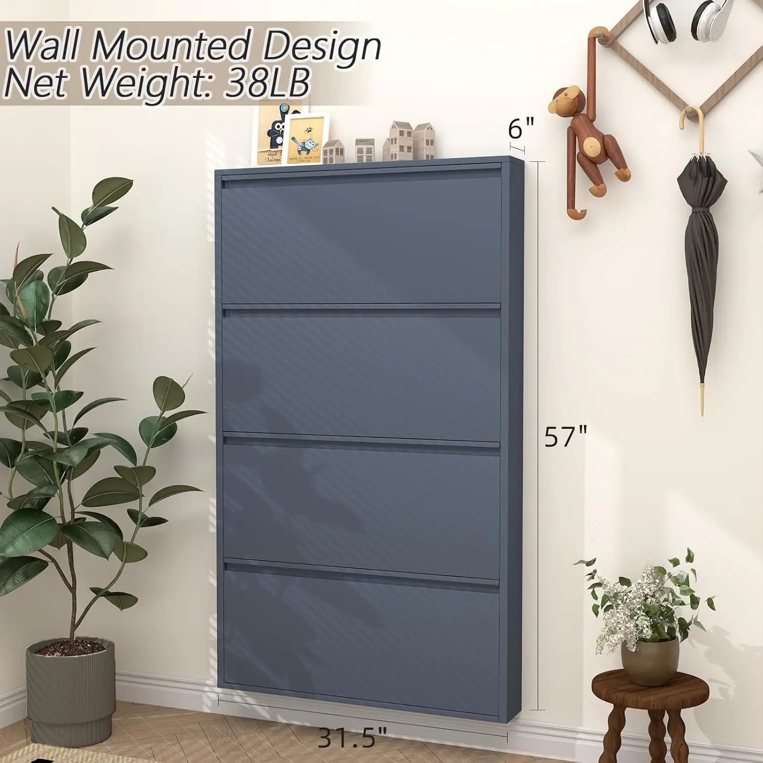Shoe Cabinet with 4 Flip Drawe - огляд і ціна Shoe Rack Cabinet Narrow Entryway