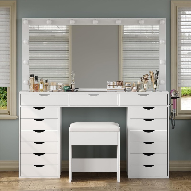 Yanosaku Vanity Desk with Mirr - огляд і ціна Dressing Table Vanity With Lighted Mirror