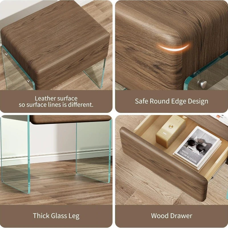 Nightstand Drawer Bedside Side - огляд і ціна Solid Wood Nightstand 2 Drawers