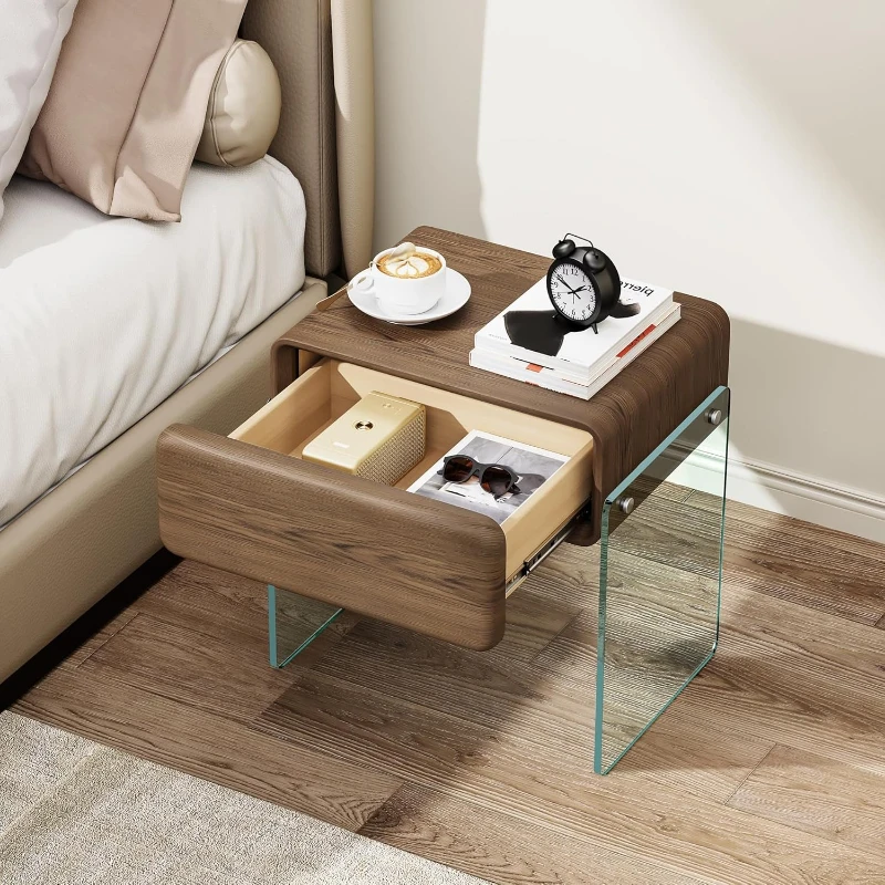 Nightstand Drawer Bedside Side - огляд і ціна Solid Wood Nightstand 2 Drawers