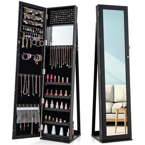 Jewelry Armoire Cabinet with 6 - огляд і ціна Full Length Mirror Jewelry Armoire