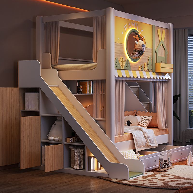 *Modern Forest Theme Kids Bunk - огляд і ціна Bunk Bed With Stairs And Slide