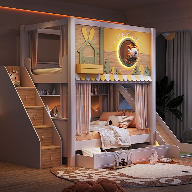 *Modern Forest Theme Kids Bunk - огляд і ціна Bunk Bed With Stairs And Slide