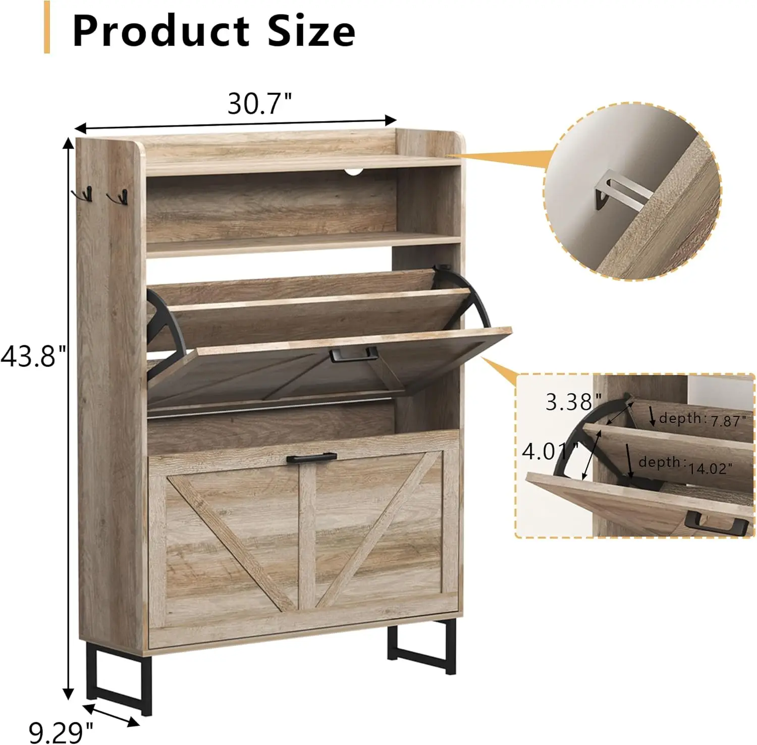 Shoe Cabinet with 2 Flip Drawe - огляд і ціна Shoe Rack Cabinet Narrow Entryway