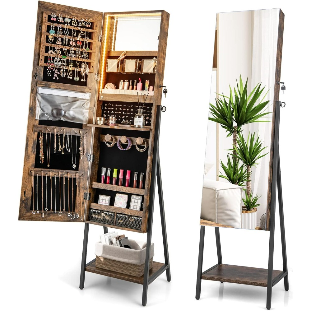 CHARMAID Standing Jewelry Armo - огляд і ціна Full Length Mirror Jewelry Armoire