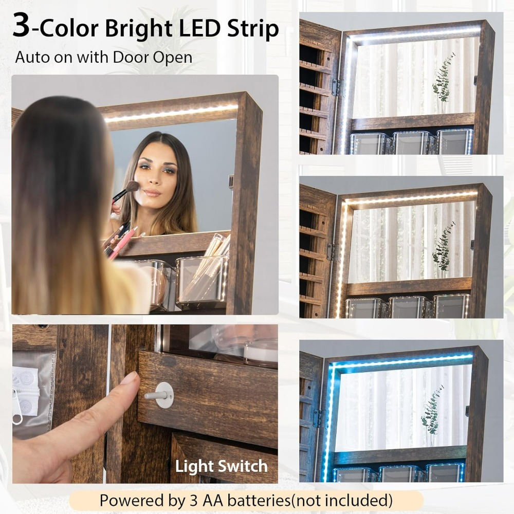 CHARMAID Standing Jewelry Armo - огляд і ціна Full Length Mirror Jewelry Armoire