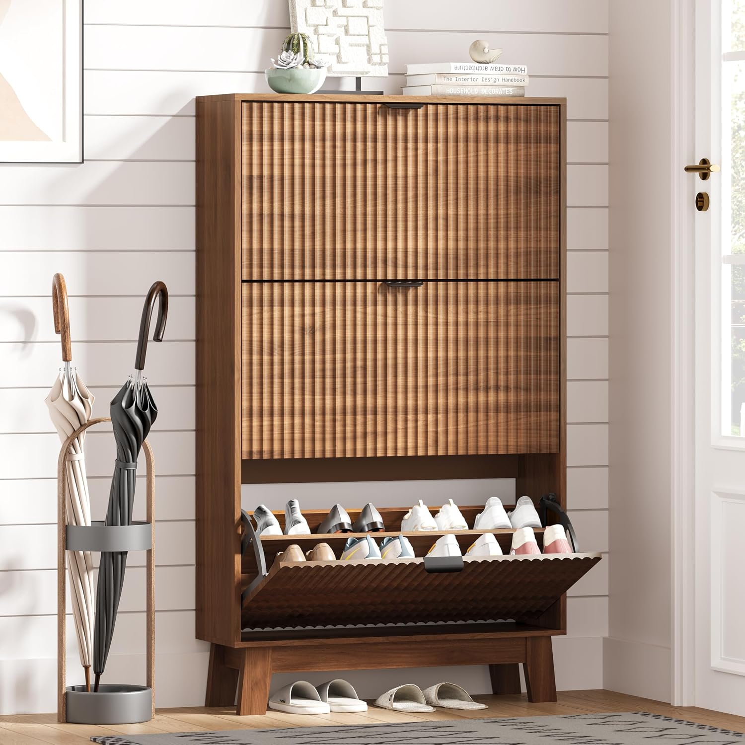 Entryway Shoe Cabinet Storage  - огляд і ціна Shoe Rack Cabinet Narrow Entryway