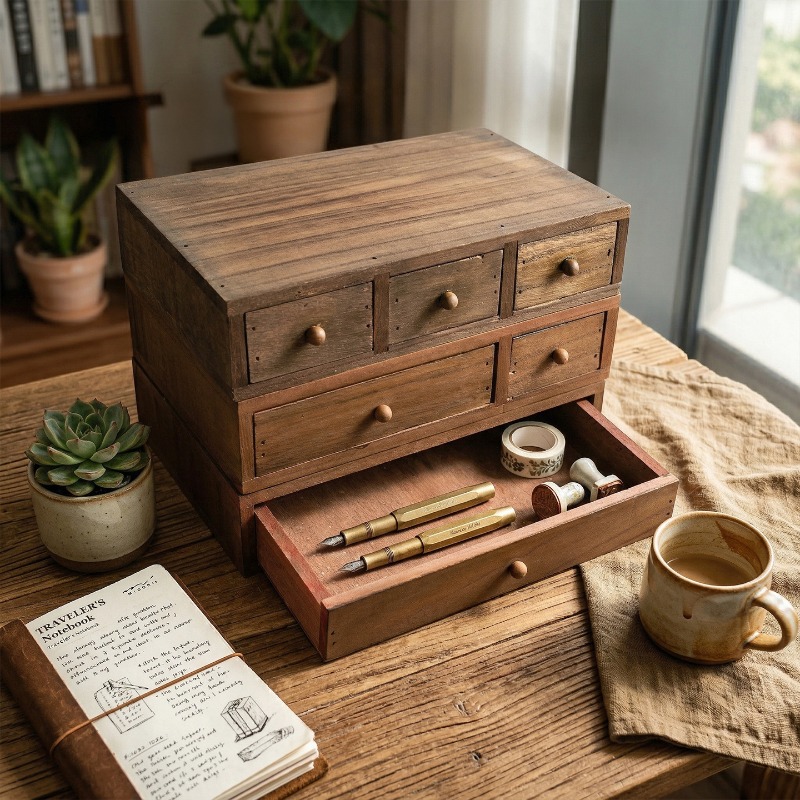 Wooden Desktop Storage Box Mon - огляд і ціна Storage