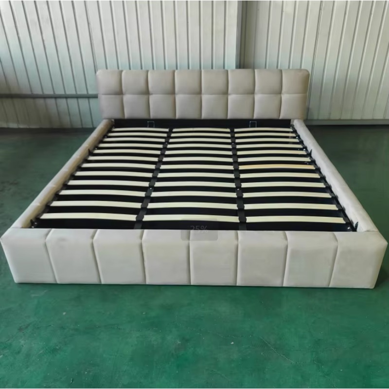 ^ Modern Tufted Soft Bed with  - огляд і ціна Gas Lift Storage Bed Hydraulic