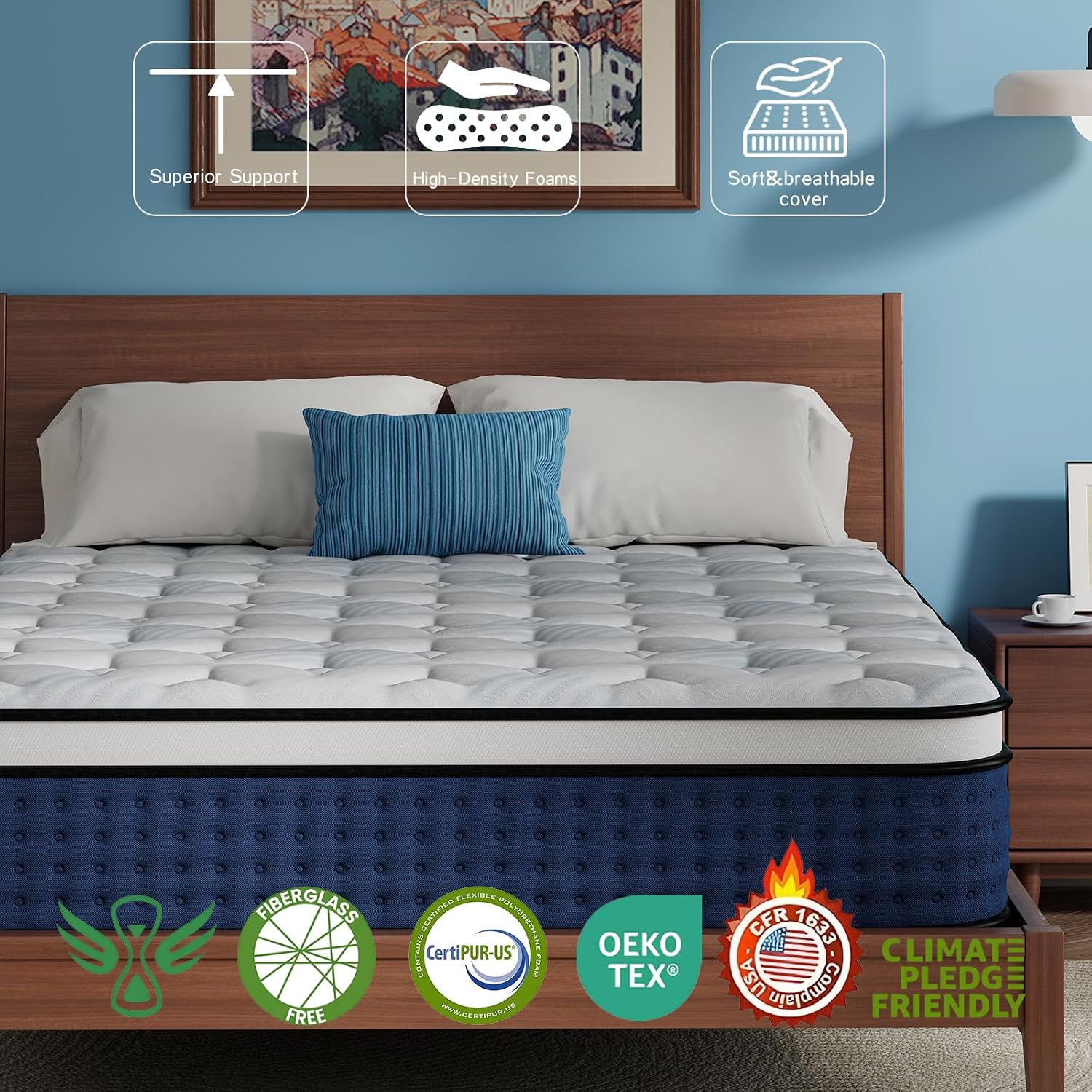 Mattress,Hybrid Queen Size Mat - огляд і ціна Memory Foam Mattress In A Box Queen