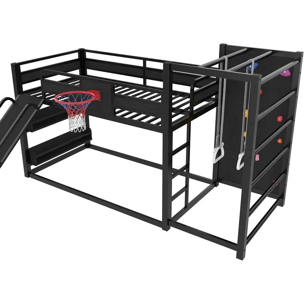 Twin Metal Bunk Bed with Baske - огляд і ціна Bunk Bed With Stairs And Slide