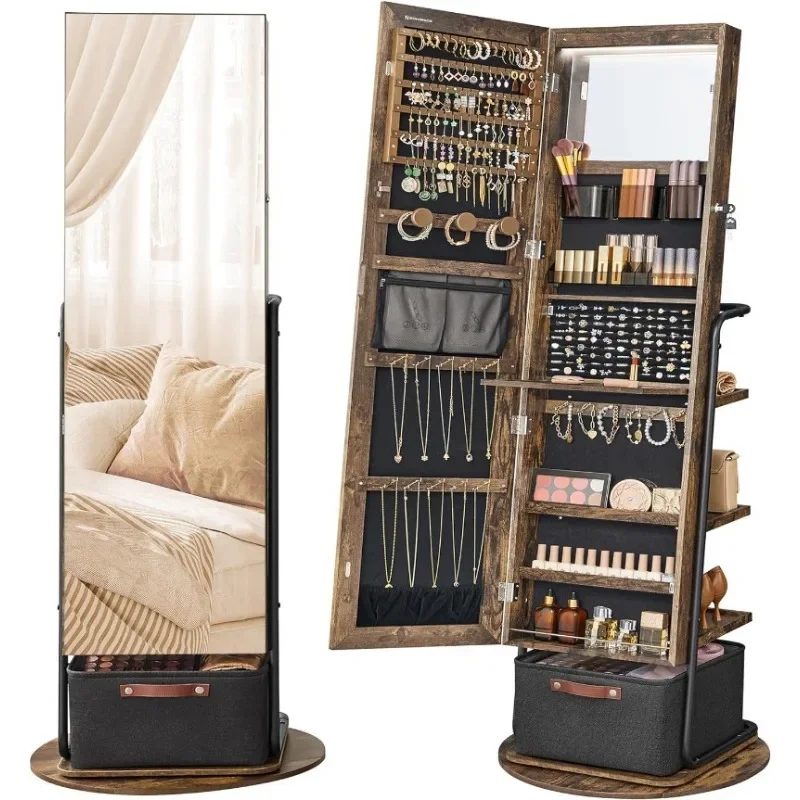 l 360° Swivel Mirrored Jewelry - огляд і ціна Full Length Mirror Jewelry Armoire