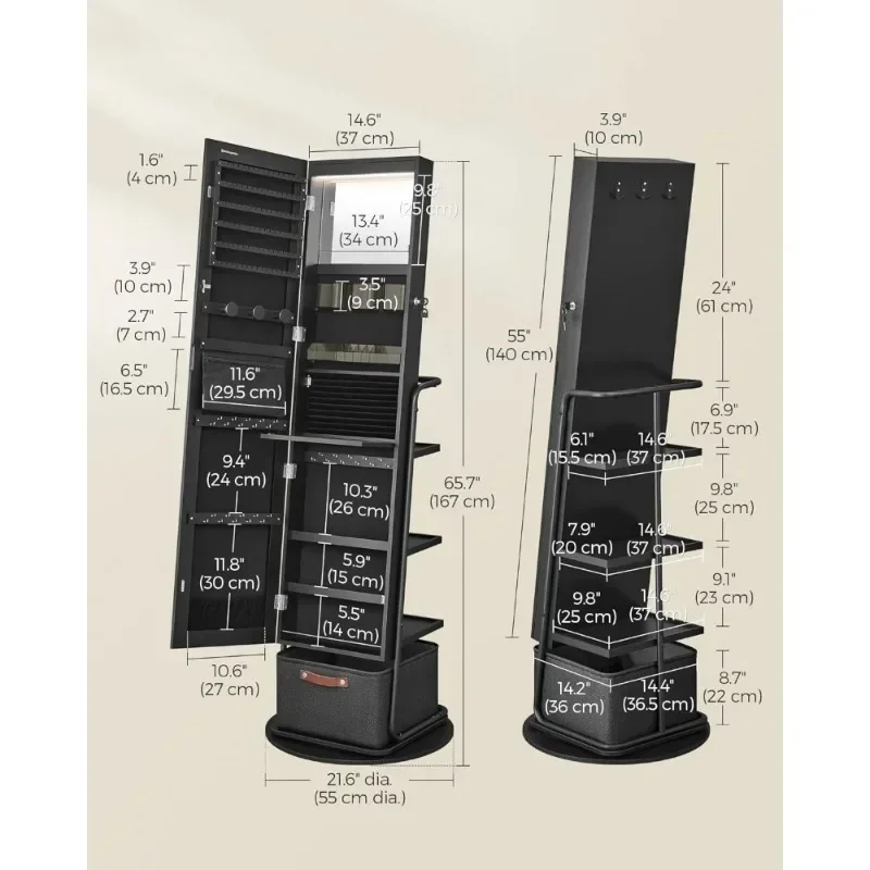 l 360° Swivel Mirrored Jewelry - огляд і ціна Full Length Mirror Jewelry Armoire
