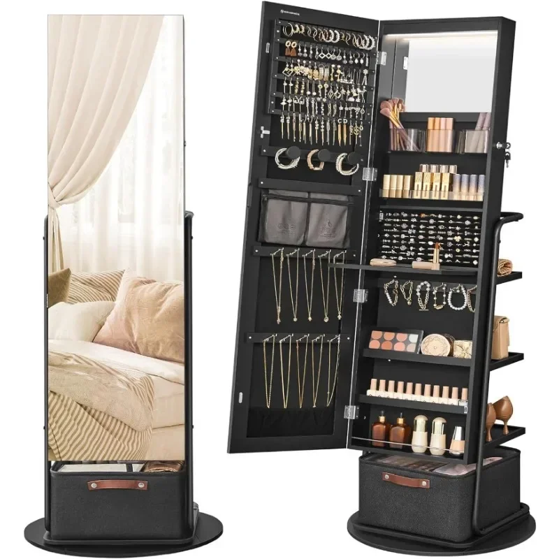 l 360° Swivel Mirrored Jewelry - огляд і ціна Full Length Mirror Jewelry Armoire